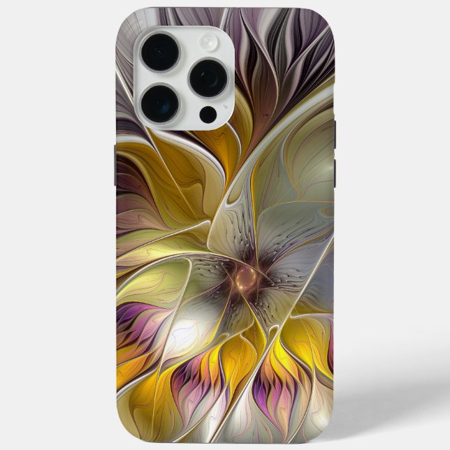 Abstract Colourful Fantasy Flower Modern Fractal Case-Mate iPhone Case (Back)