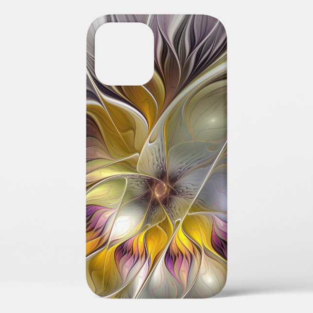 Abstract Colourful Fantasy Flower Modern Fractal Case-Mate iPhone Case (Back)