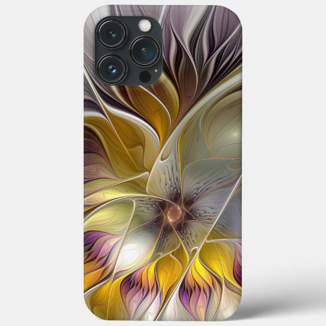 Abstract Colourful Fantasy Flower Modern Fractal Case-Mate iPhone Case (Back)