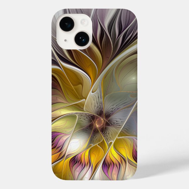 Abstract Colourful Fantasy Flower Modern Fractal Case-Mate iPhone Case (Back)