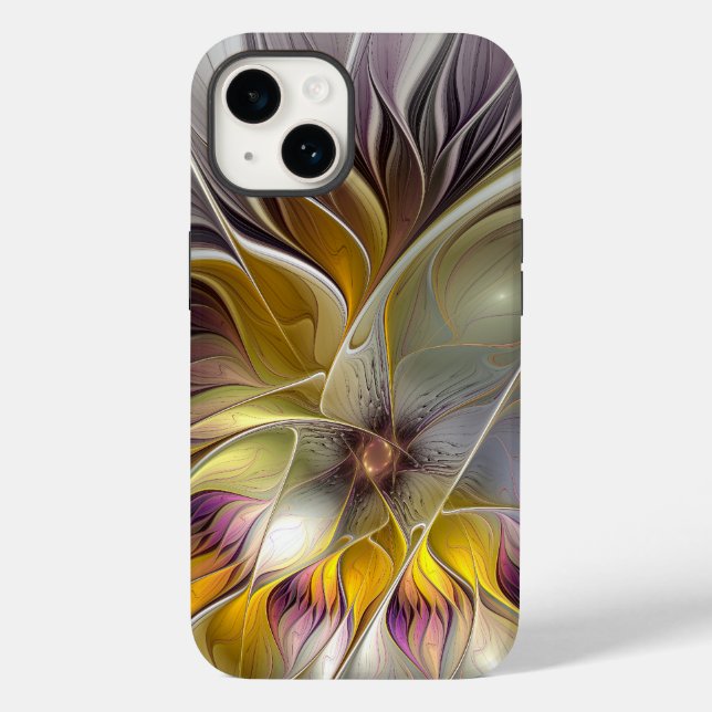 Abstract Colourful Fantasy Flower Modern Fractal Case-Mate iPhone Case (Back)