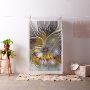Abstract Colourful Fantasy Flower Modern Fractal Fabric