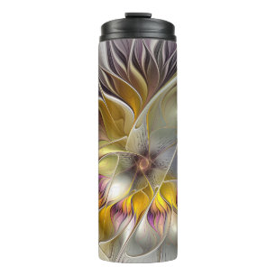 Abstract Colourful Fantasy Flower Modern Fractal Thermal Tumbler