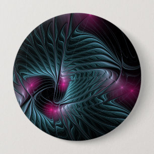 Abstract Colourful Fantasy Fractal 10 Cm Round Badge