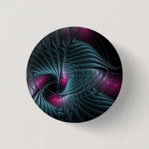 Abstract Colourful Fantasy Fractal 3 Cm Round Badge