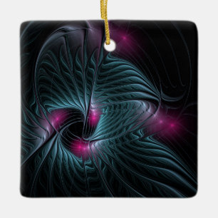 Abstract Colourful Fantasy Fractal  Ceramic Ornament