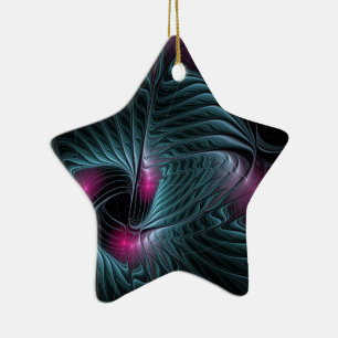 Abstract Colourful Fantasy Fractal Ceramic Tree Decoration