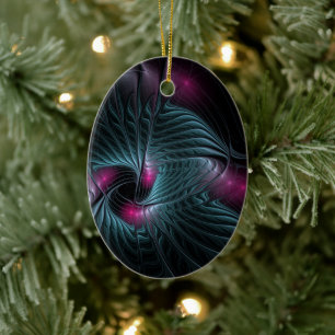 Abstract Colourful Fantasy Fractal Ceramic Tree Decoration