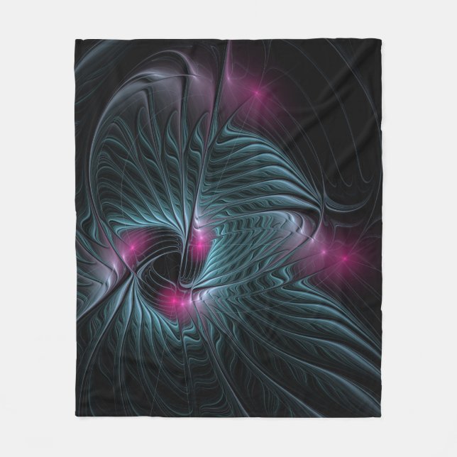 Abstract Colourful Fantasy Fractal Fleece Blanket (Front)