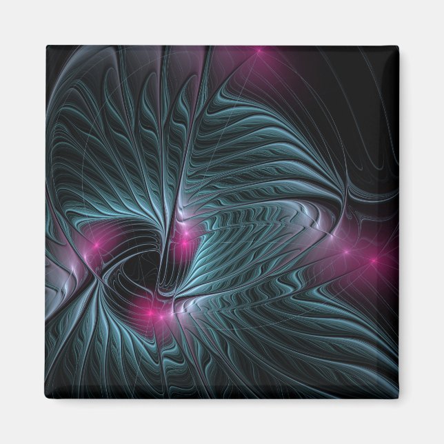 Abstract Colourful Fantasy Fractal Magnet (Front)