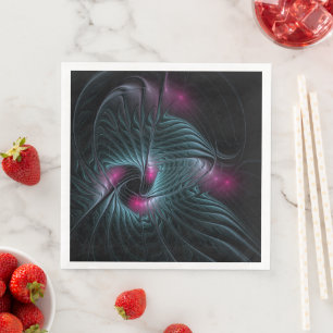 Abstract Colourful Fantasy Fractal Napkin