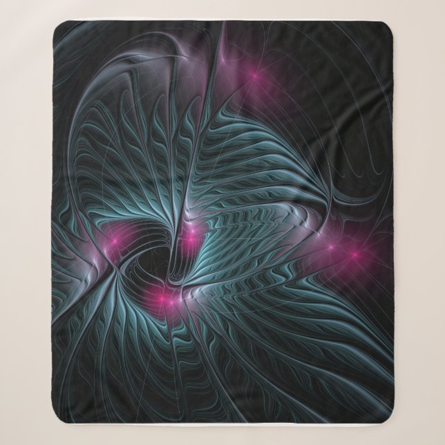 Abstract Colourful Fantasy Fractal  Sherpa Blanket (Front)