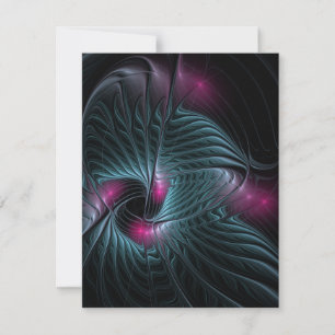 Abstract Colourful Fantasy Fractal Thank You Card