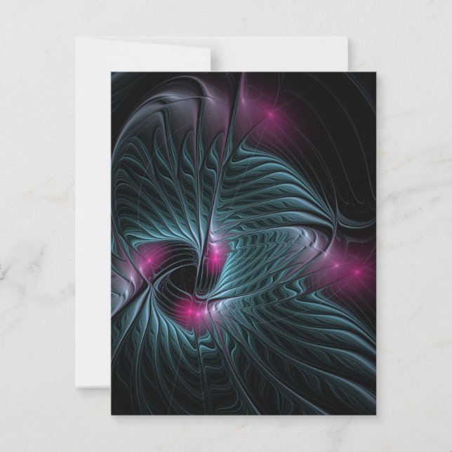 Abstract Colourful Fantasy Fractal Thank You Card (Front)
