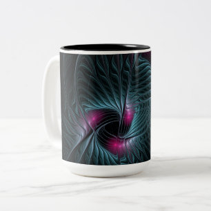 Abstract Colourful Fantasy Fractal Two-Tone Coffee Mug