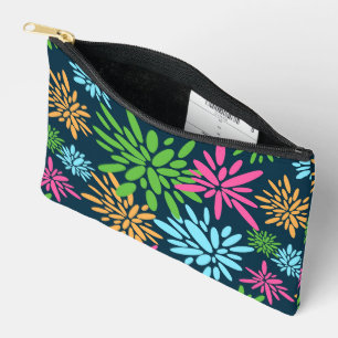 Abstract Colourful Fireworks Flowers Accessory Pouch