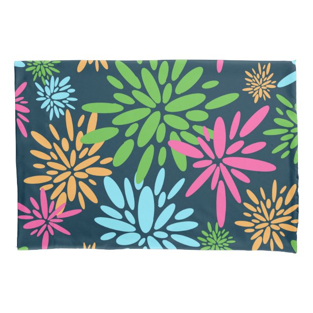 Abstract Colourful Fireworks Flowers Pillowcase (Front)