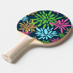 Abstract Colourful Fireworks Flowers Ping Pong Paddle