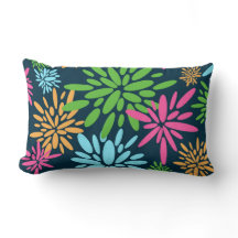 Abstract Colourful Fireworks Flowers Throw Pillow
