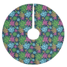 Abstract Colourful Fireworks Flowers Tree Skirt