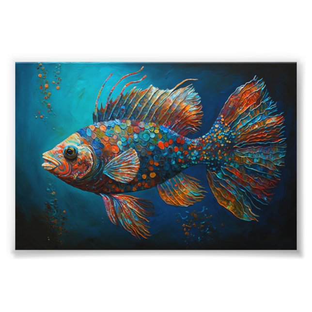 Abstract Colourful Fish Photo Print (Front)