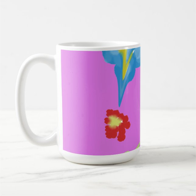 Abstract Colourful Floral Art Classic Coffee Mug (Left)