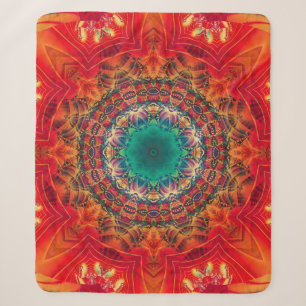 Abstract colourful floral ornament seamless patter sherpa blanket