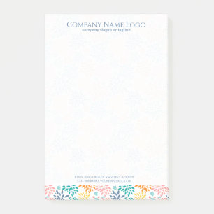 Abstract colourful flowers pattern post-it notes