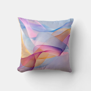 Abstract Colourful Flowing Ribbons Cushion