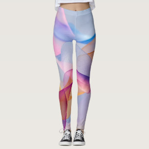 Abstract Colourful Flowing Ribbons Leggings
