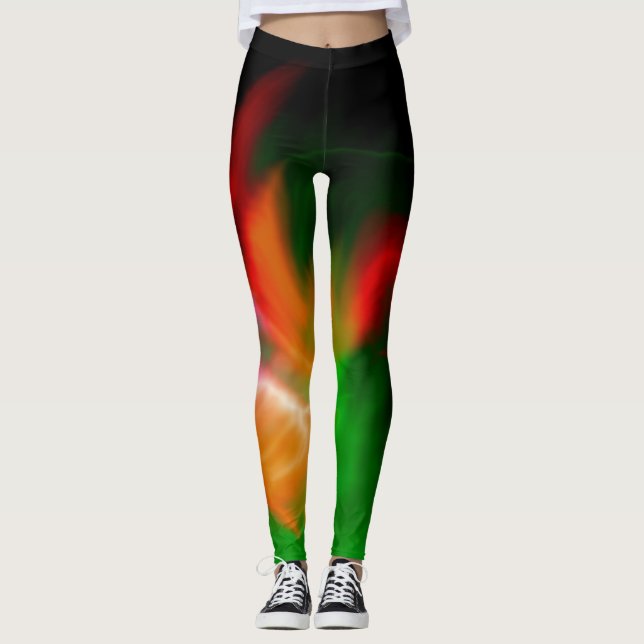 Abstract Colourful Fractal Pattern #2 Leggings (Front)