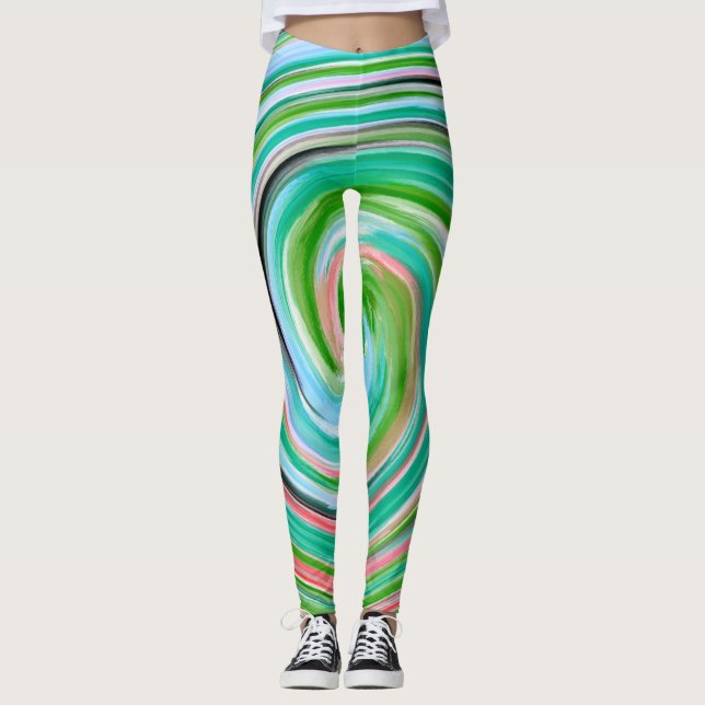 Abstract Colourful Fractal Pattern #3 Leggings (Front)