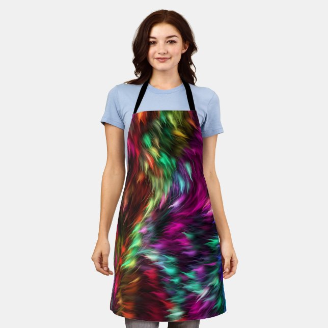 Abstract Colourful Fur Background-24605 Apron (Worn)