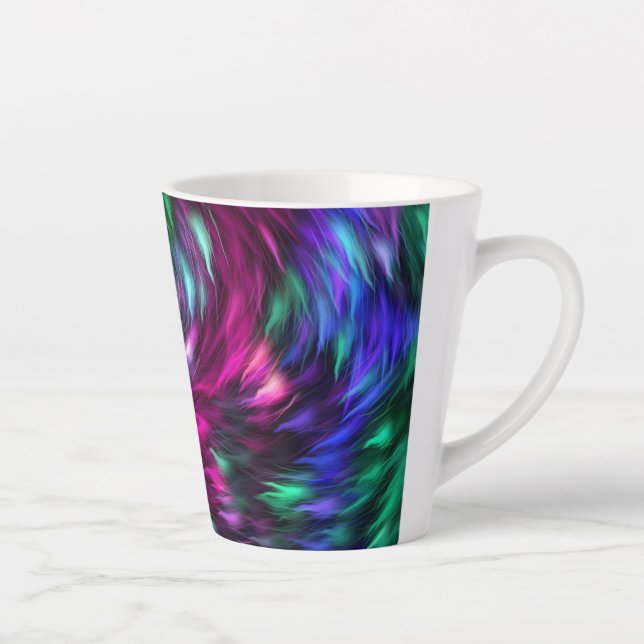 Abstract Colourful Fur Background-24605 Latte Mug (Right)