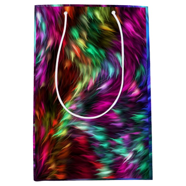 Abstract Colourful Fur Background-24605 Medium Gift Bag (Front)