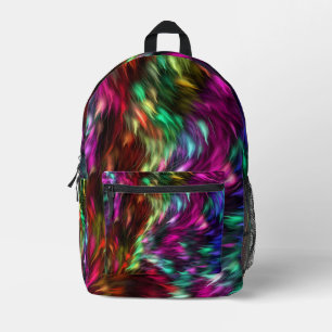 Abstract Colourful Fur Background-24605 Printed Backpack