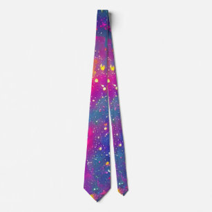 abstract colourful galaxies and nebula smoke art tie
