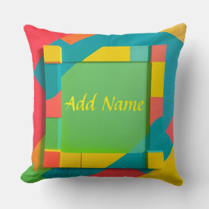 Abstract Colourful Geometric Composition Cushion