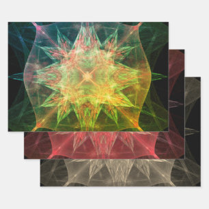 Abstract Colourful Geometric Decoupage  Wrapping Paper Sheet