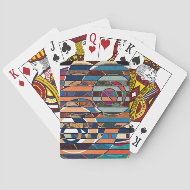 abstract, colourful, geometric, elegant, modern, b playing cards (Back)
