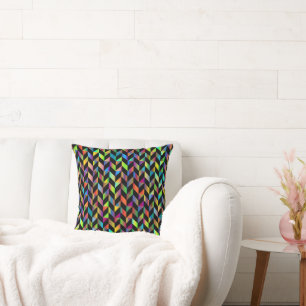 Abstract colourful geometric pattern cushion