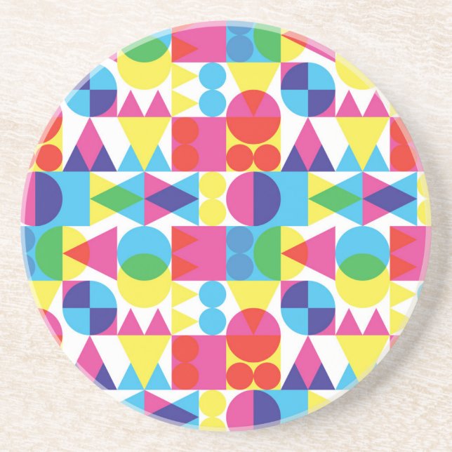 Abstract colourful geometric pattern design. coaster (Front)