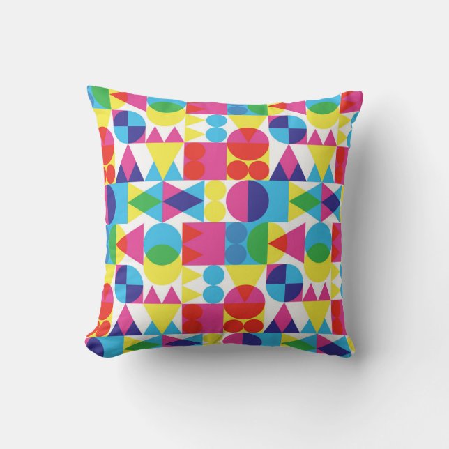 Abstract colourful geometric pattern design. cushion (Front)