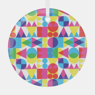 Abstract colourful geometric pattern design. glass tree decoration