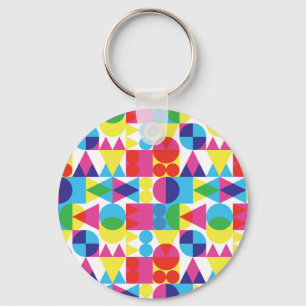 Abstract colourful geometric pattern design. key ring