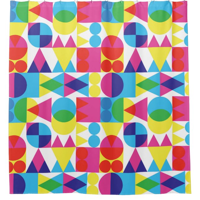 Abstract colourful geometric pattern design. shower curtain (Front)