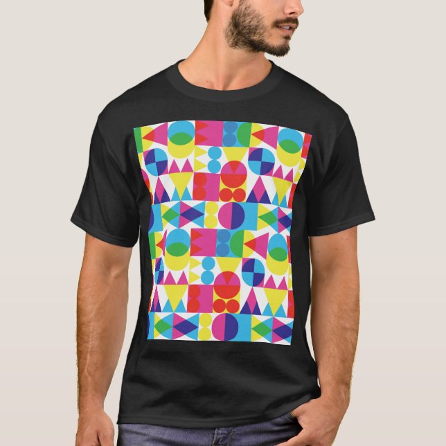 Abstract colourful geometric pattern design. T-Shirt (Front)