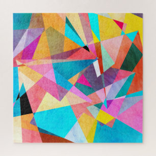 Abstract Colourful Geometric Watercolor Background Jigsaw Puzzle
