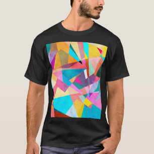 Abstract Colourful Geometric Watercolor Background T-Shirt