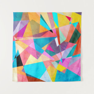 Abstract Colourful Geometric Watercolor Background Tapestry